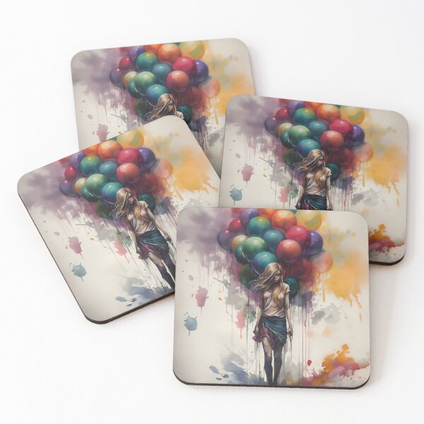 Item preview, Colored Pensketch - Girl with baloons designed and sold by ManuelAndreas.