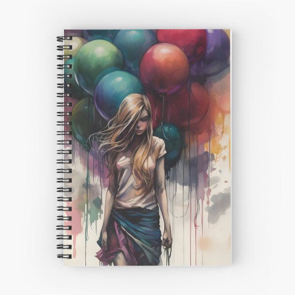 Item preview, Colored Pensketch - Girl with baloons designed and sold by ManuelAndreas.
