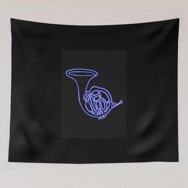 Item preview, Blue neon French horn  designed and sold by dudaoliveira.art.