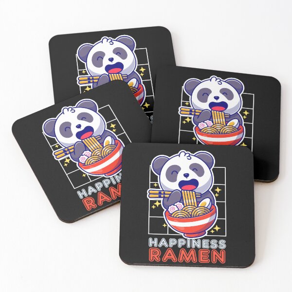 Item preview, Happiness Ramen With cute Panda eating Ramen Noodle With Chopsticks designed and sold by The magic  Yellow bus.
