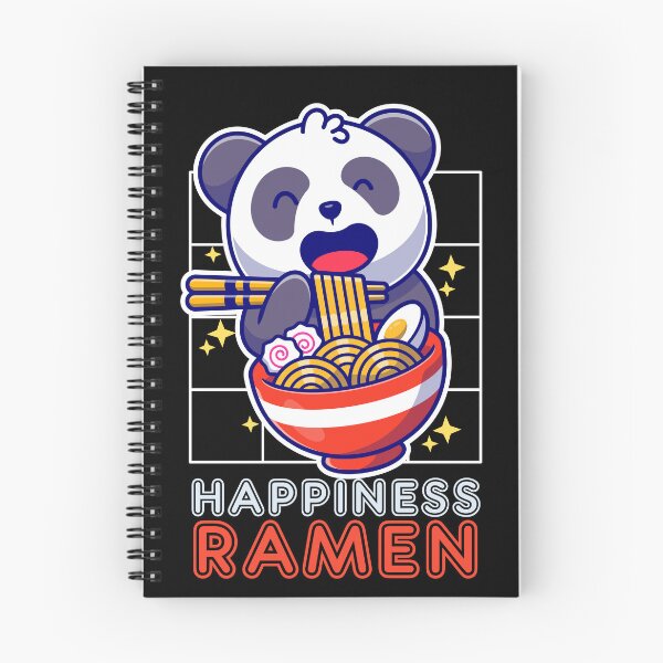 Item preview, Happiness Ramen With cute Panda eating Ramen Noodle With Chopsticks designed and sold by The magic  Yellow bus.