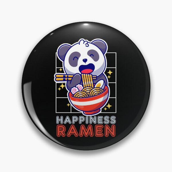 Item preview, Happiness Ramen With cute Panda eating Ramen Noodle With Chopsticks designed and sold by The magic  Yellow bus.