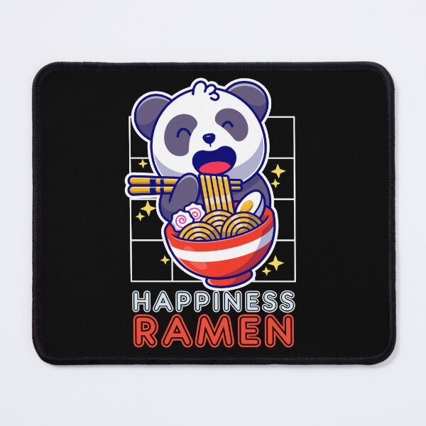 Item preview, Happiness Ramen With cute Panda eating Ramen Noodle With Chopsticks designed and sold by The magic Yellow bus.