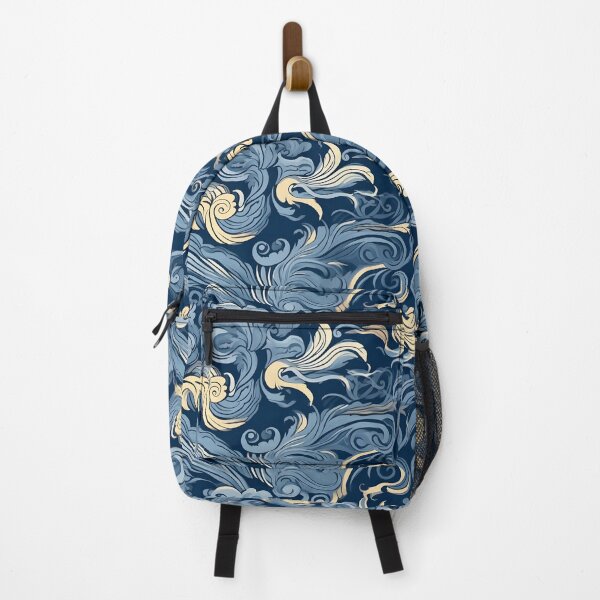 Item preview, ์Navy Blue Waves designed and sold by somruedee.
