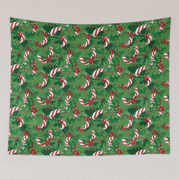Item preview, Candy Cane Stripes and Holly designed and sold by Pnid.