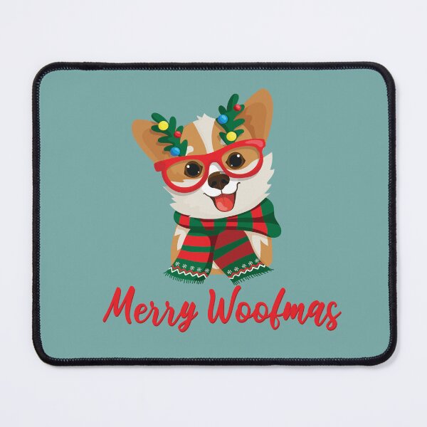 Item preview, Merry Christmas Winter Holiday Happy Dog  designed and sold by ArtByKattie.
