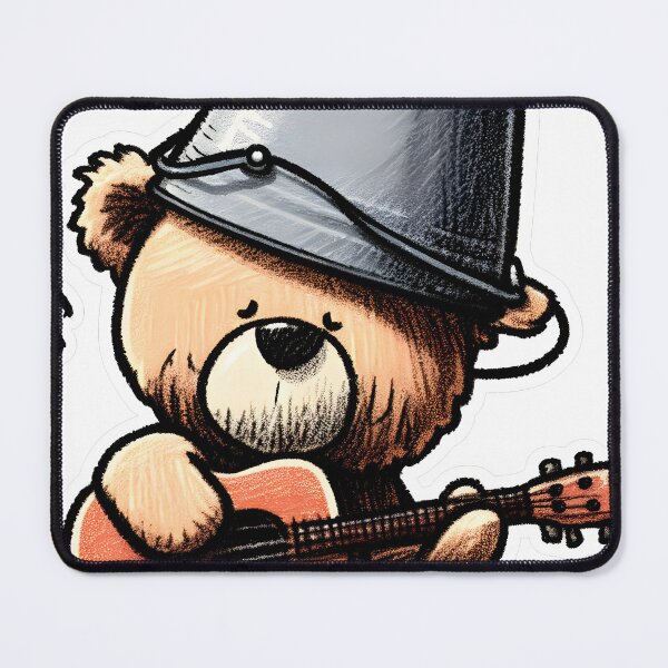 Item preview, TEDDY BEAR STICKER PLAYING THE GUITAR designed and sold by carlarmes.