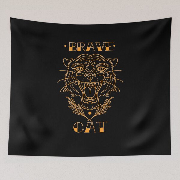 Item preview, Tiger Oldschool Tattoo Brave Cat  designed and sold by AbiTattooArt.