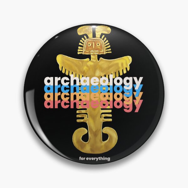 Item preview, Archeology for everything - Illustration of Prehispanic Anthropozoomorphic Artifact in Gold - Retro Art designed and sold by Carola-art.