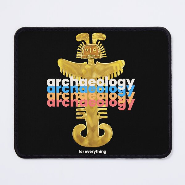 Item preview, Archeology for everything - Illustration of Prehispanic Anthropozoomorphic Artifact in Gold - Retro Art designed and sold by Carola-art.