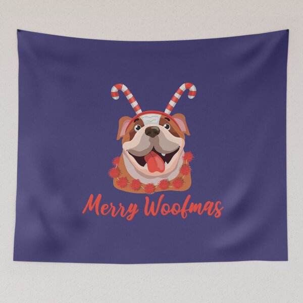 Item preview, Merry Christmas Winter Holiday Happy Dog  designed and sold by ArtByKattie.