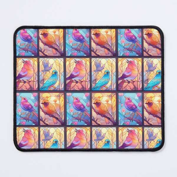 Item preview, Colorful glass stained Birds design designed and sold by octoboobs.