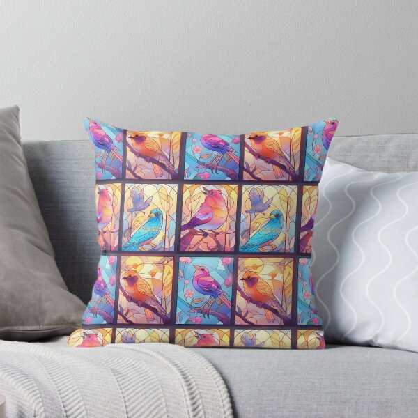 Item preview, Colorful glass stained Birds design  designed and sold by octoboobs.