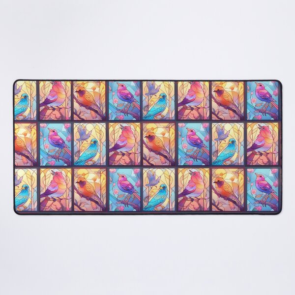 Item preview, Colorful glass stained Birds design designed and sold by octoboobs.