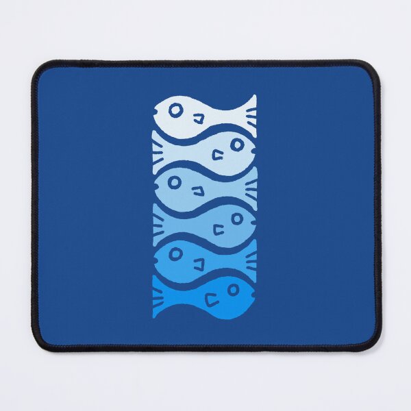 Item preview, Modern minimalistic ocean fish pattern in soft shades of blue designed and sold by madebymoukie.