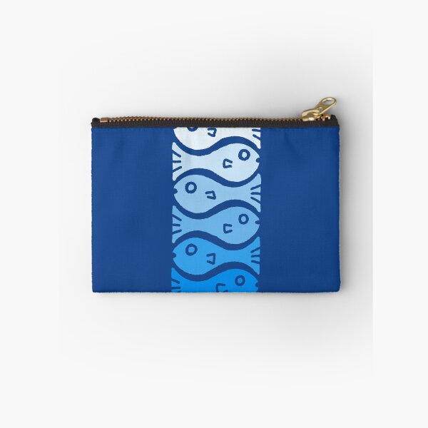 Item preview, Modern minimalistic ocean fish pattern in soft shades of blue designed and sold by madebymoukie.