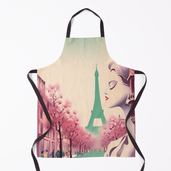 Item preview, Lady in Paris. Vintage retro illustration in soft pastel colors designed and sold by GoldenTimesCafe.