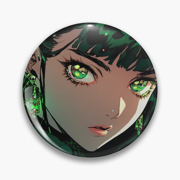 Item preview, Beautiful Jeweled Green Anime Girl designed and sold by bubblegoth.