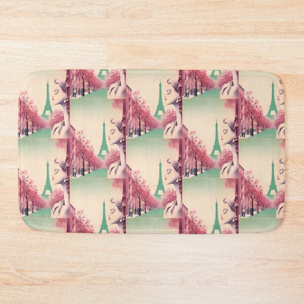 Item preview, Lady in Paris. Vintage retro illustration in soft pastel colors designed and sold by GoldenTimesCafe.
