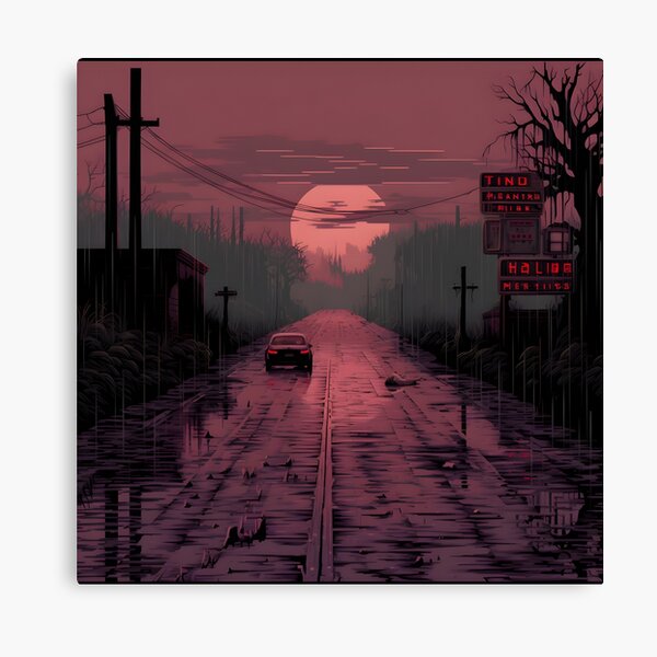 Aperçu de l'œuvre Silent Hill ville synthwave créée et vendue par Last-Train.