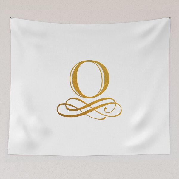 Item preview, Monogram O Gold Ribbon Flourish designed and sold by simplymonogram.