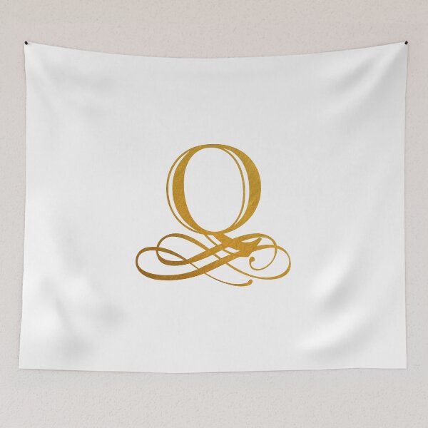 Item preview, Monogram Q Gold Ribbon Flourish designed and sold by simplymonogram.