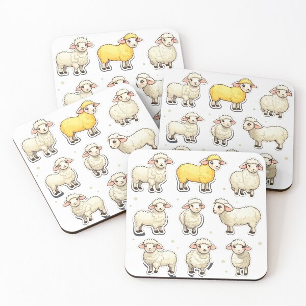 Item preview, Pack Of Sheep Stickers designed and sold by NicolasGlowArt.