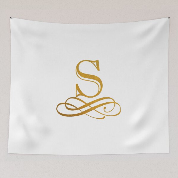 Item preview, Monogram S Gold Ribbon Flourish designed and sold by simplymonogram.