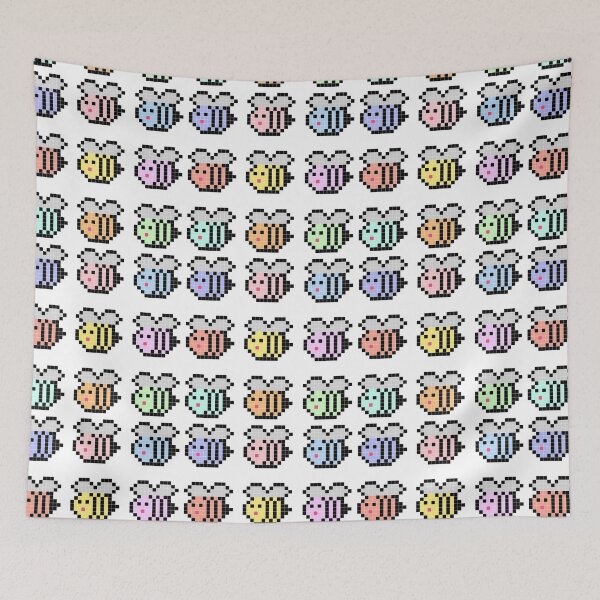 Item preview, Pixel Art Pastel Bees - Set of 9 designed and sold by Alisha wood.