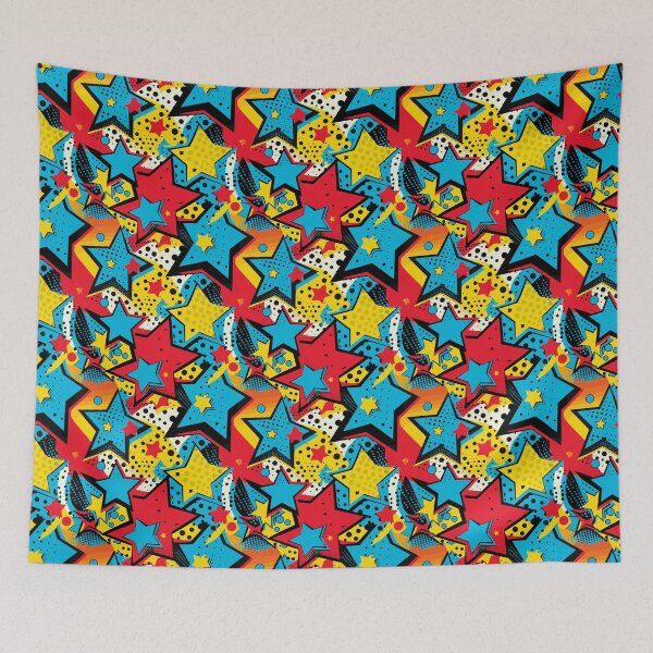 Item preview, Vibrant Abstract Pop Art Stars Pattern designed and sold by ShantyShawn.