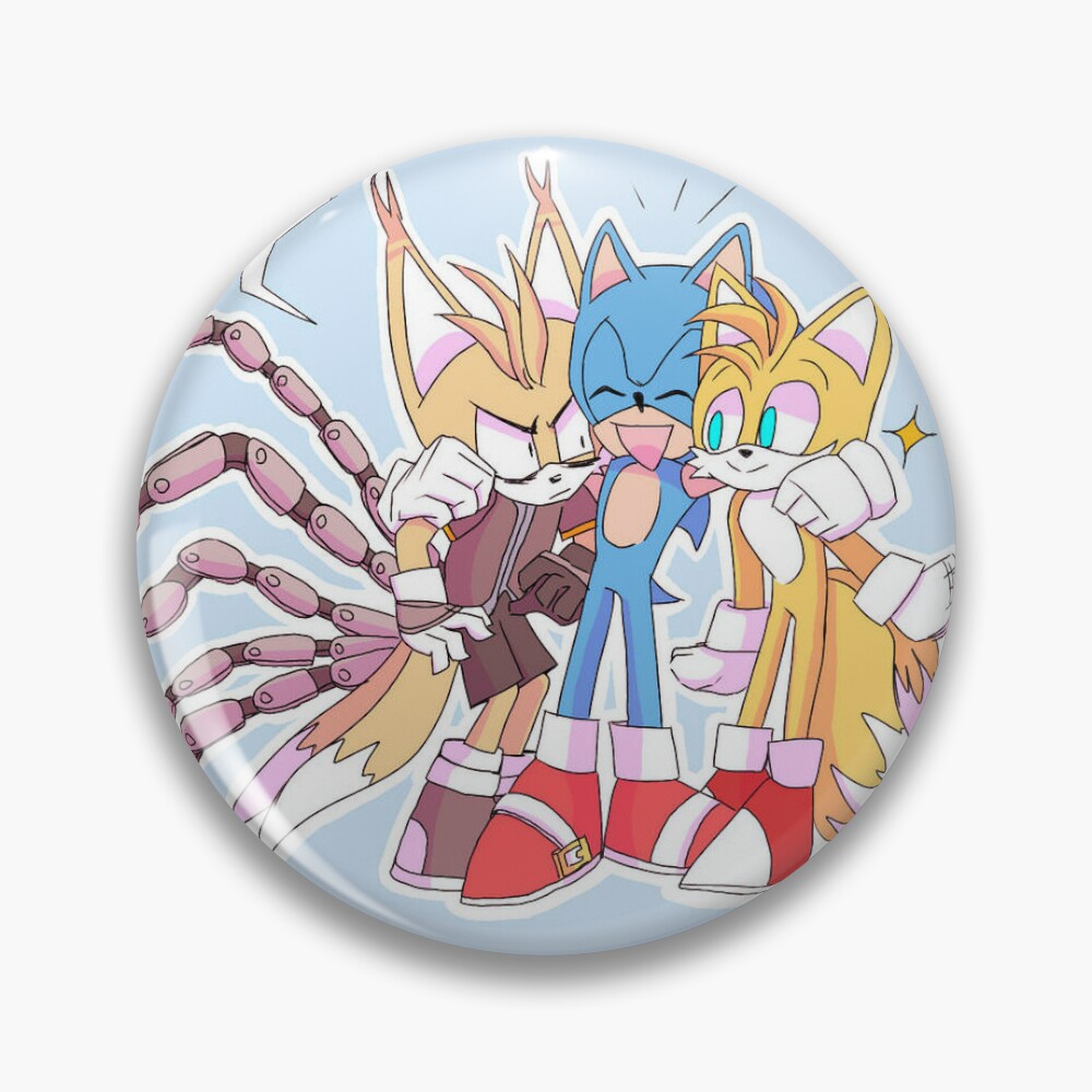 Sonic Tails Knuckles Amy Rose Sonic the Hedgehog Fan Art Sticker Button  Badge Pin 