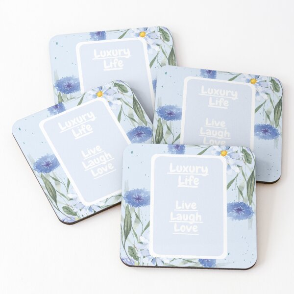Item preview, Luxury Life, Blue Flowers, Live, Laugh, Love designed and sold by NettiesWallArt.