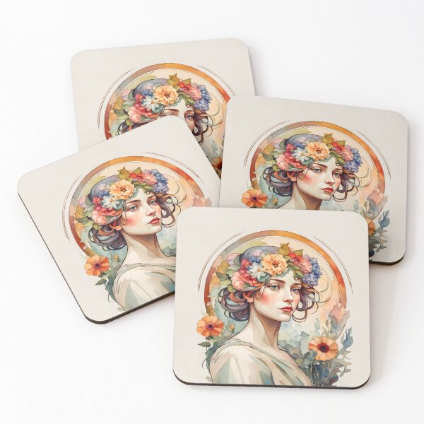 Item preview, Portrait of a beautiful woman in Art Nouveau style designed and sold by gelibolu.