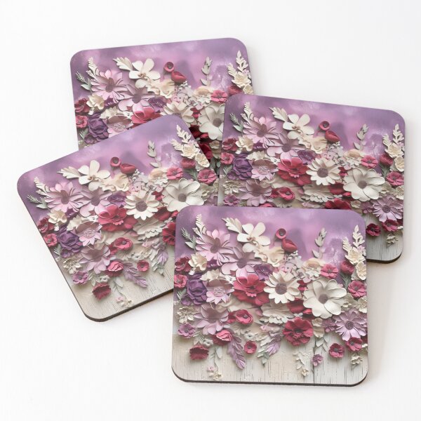 Item preview, 3-dimensional colorful flowers art print designed and sold by dcrc.