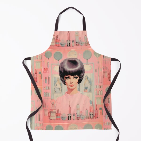 Item preview, Woman in pink dress in retro vintage advertising style from the 50s designed and sold by GoldenTimesCafe.