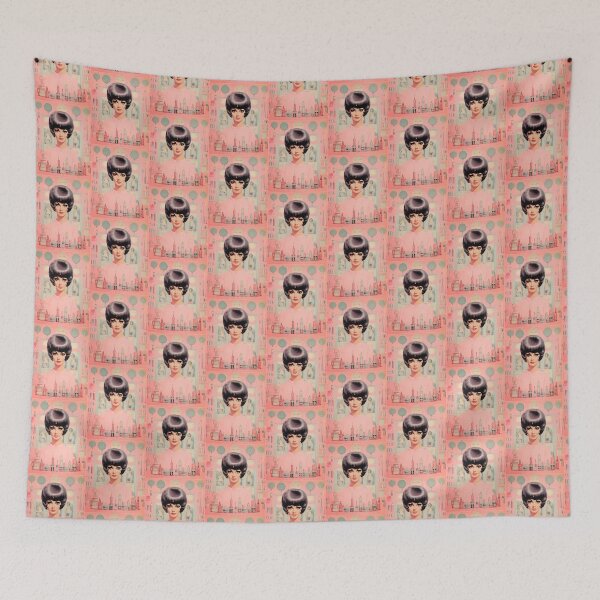 Item preview, Woman in pink dress in retro vintage advertising style from the 50s designed and sold by GoldenTimesCafe.