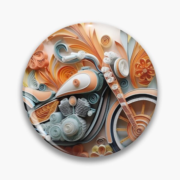 Item preview, Decorative Paper Quilling motorcycle pastel print designed and sold by dcrc.