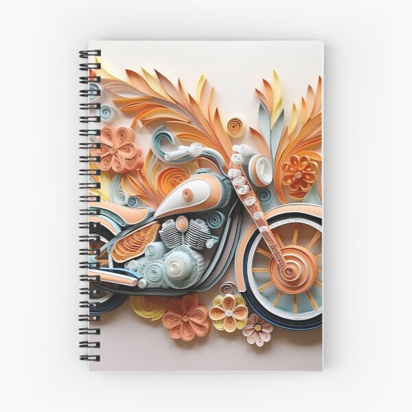 Item preview, Decorative Paper Quilling motorcycle pastel print designed and sold by dcrc.