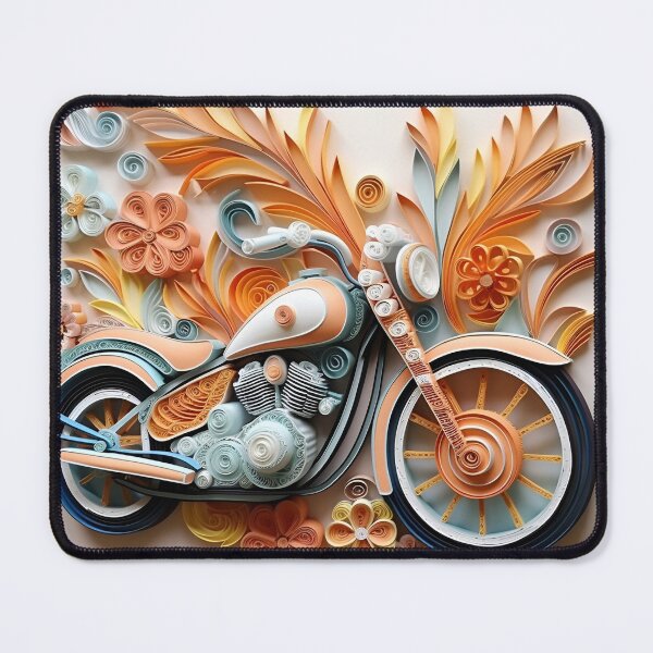 Item preview, Decorative Paper Quilling motorcycle pastel print designed and sold by dcrc.