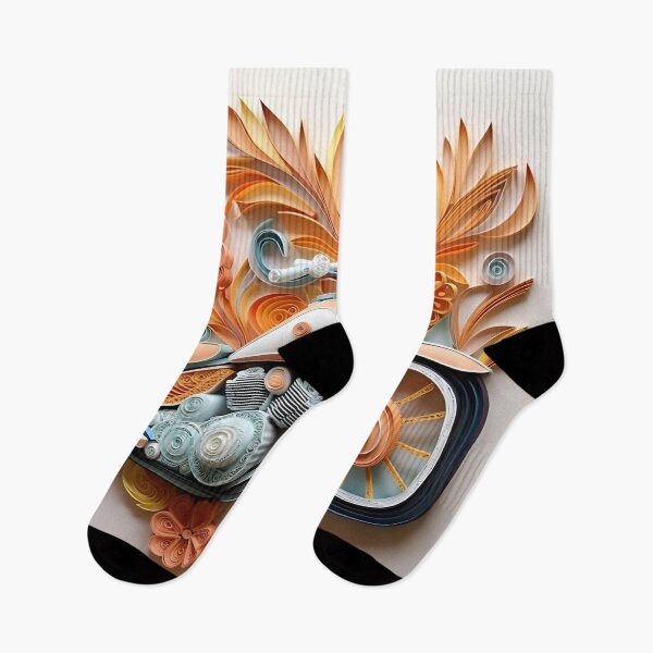 Item preview, Decorative Paper Quilling motorcycle pastel print designed and sold by dcrc.