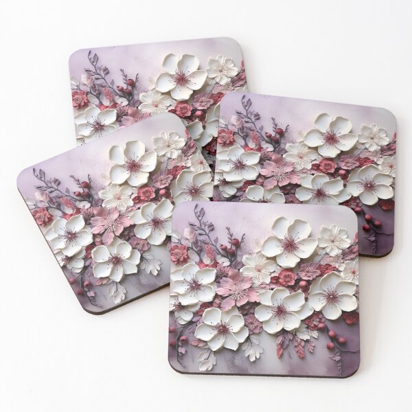 Item preview, 3 dimensional colorful flowers art print designed and sold by dcrc.