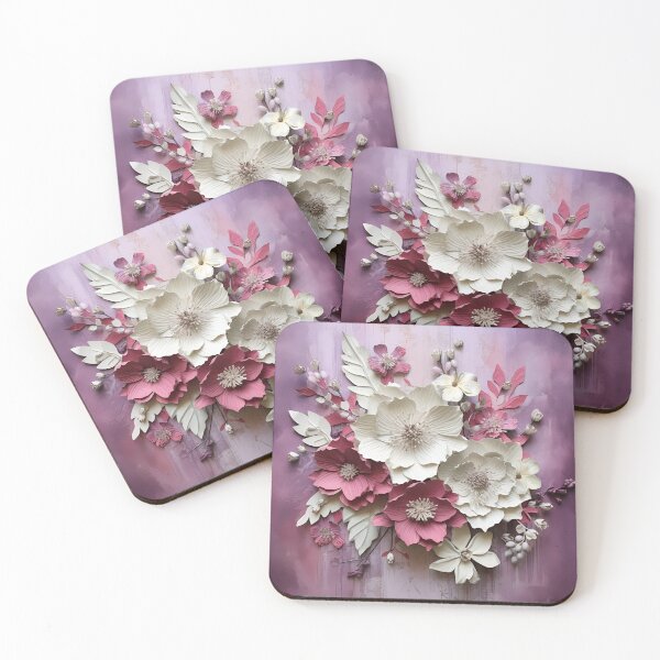 Item preview, 3 dimensional colorful flowers art print designed and sold by dcrc.