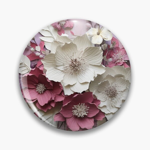 Item preview, 3 dimensional colorful flowers art print designed and sold by dcrc.