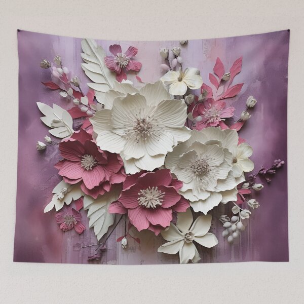 Item preview, 3 dimensional colorful flowers art print designed and sold by dcrc.