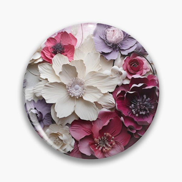 Item preview, 3 dimensional colorful flowers art print designed and sold by dcrc.