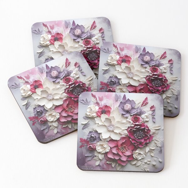 Item preview, 3 dimensional colorful flowers art print designed and sold by dcrc.