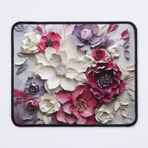 Item preview, 3 dimensional colorful flowers art print designed and sold by dcrc.