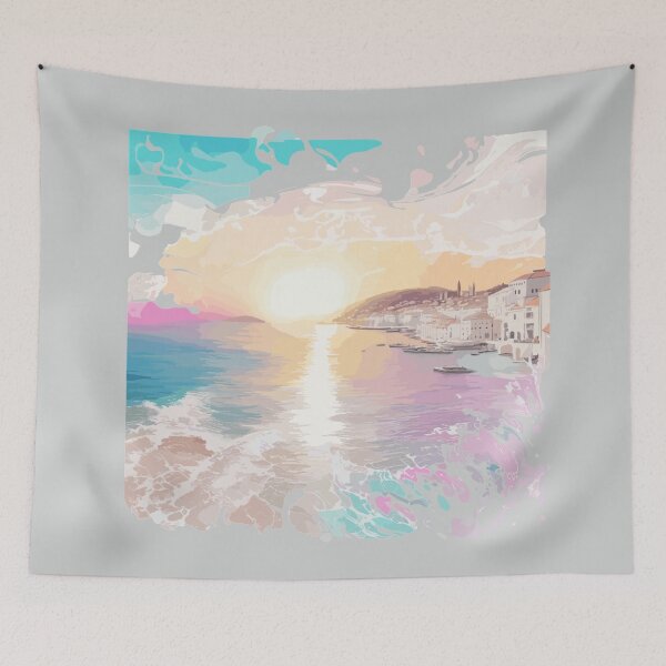 Item preview, Amalfi Sunset Pier: Italian Riviera Magic Travel - Coastal Theme designed and sold by MindfulVisionz.
