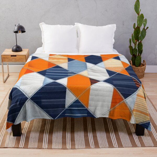 Item preview, Orange denim Patchwork designed and sold by Roxburylane.