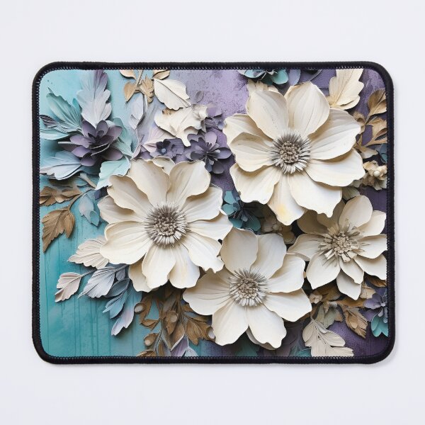 Item preview, 3 dimensional colorful flowers art print designed and sold by dcrc.